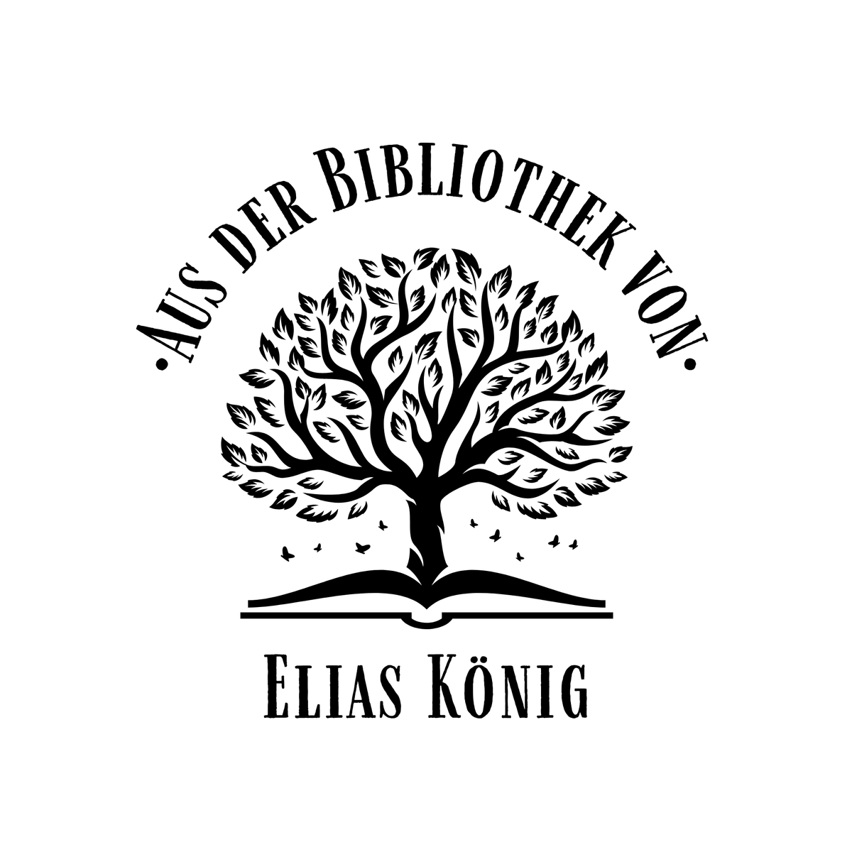 Ex Libris Bücher Stempel mit anpassbaren Namen - Modell 'Libri Signum' - Just Refine