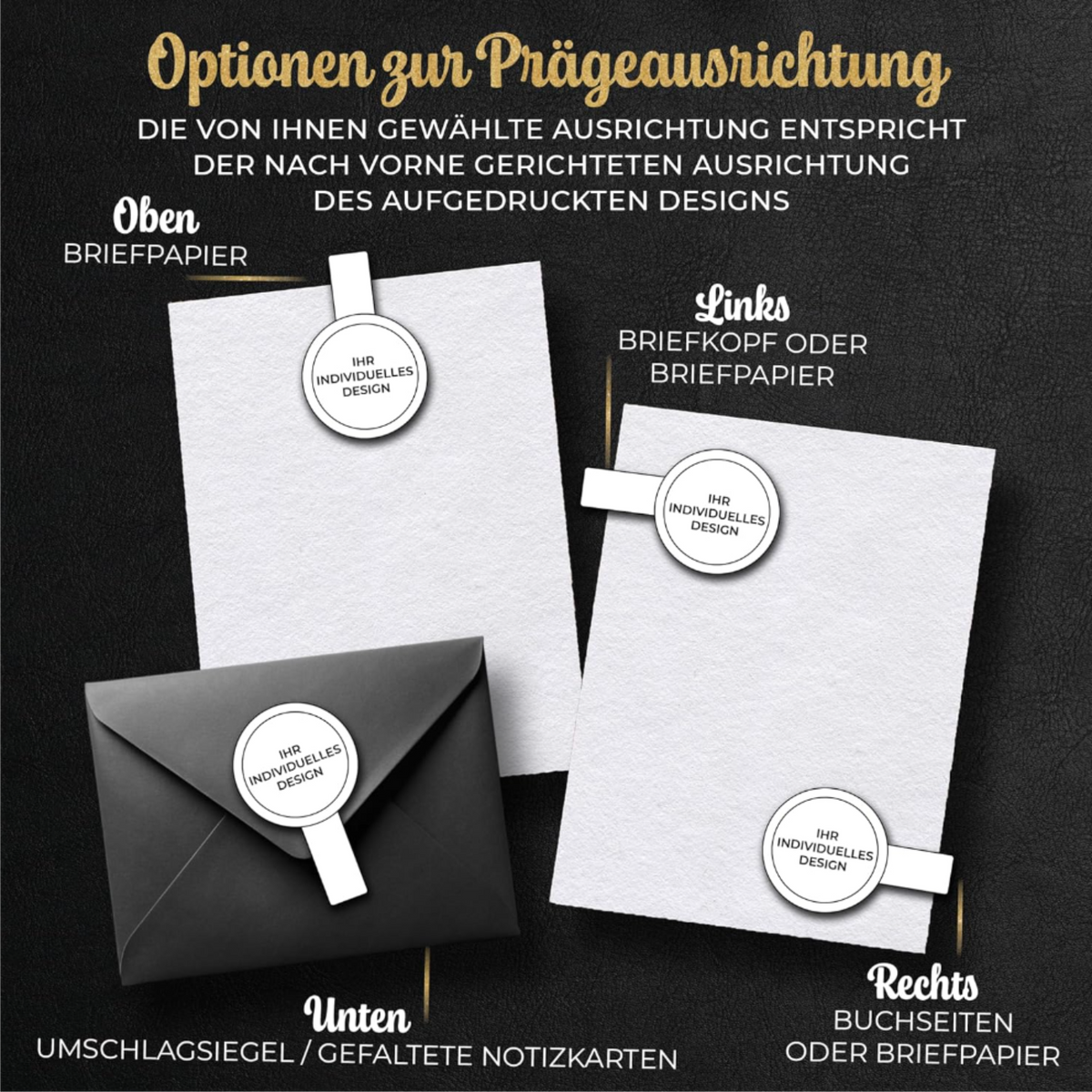 Eigenes Logo - Ersatz Prägeplatte - Ø 41mm oder Rechteckig 25mm x 50mm. - Just Refine