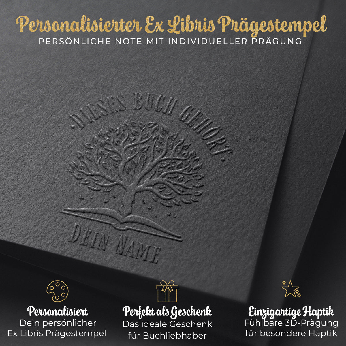 Prägestempel personalisiert - Ex Libris Buchpräger für Papier (Libri Signum) - Just Refine