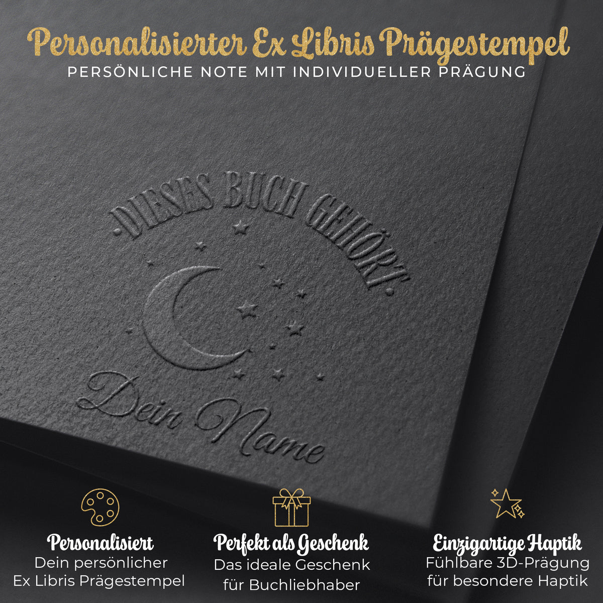 Prägestempel personalisiert - Ex Libris Buchpräger für Papier (Sigillum Libri) - Just Refine