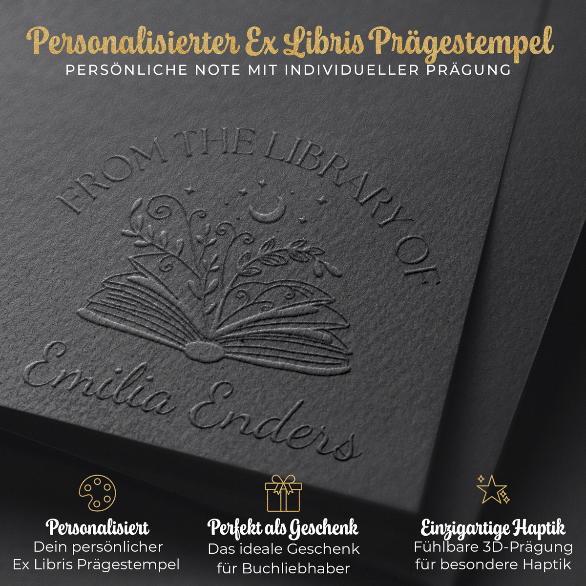 Personalisierter Buch Prägestempel für Papier - Just Refine