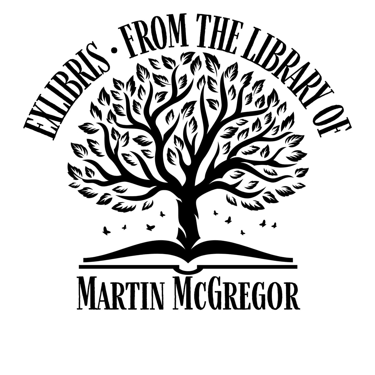 Ex Libris Bücher Stempel mit anpassbaren Namen - Modell 'Libri Signum' - Just Refine
