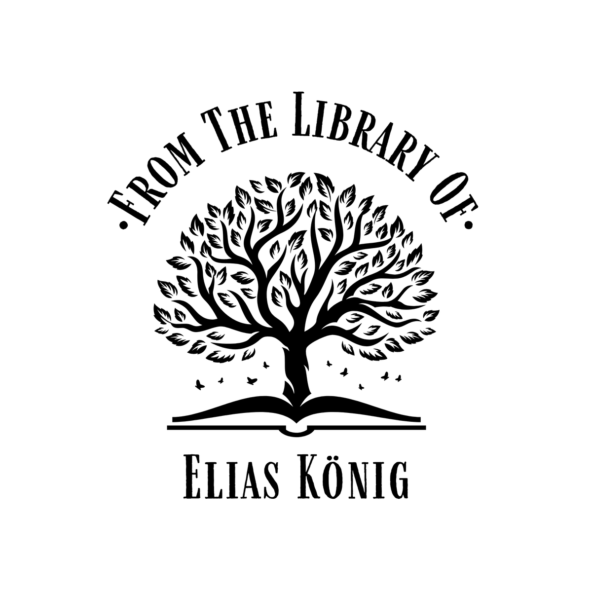 Ex Libris Bücher Stempel mit anpassbaren Namen - Modell 'Libri Signum' - Just Refine