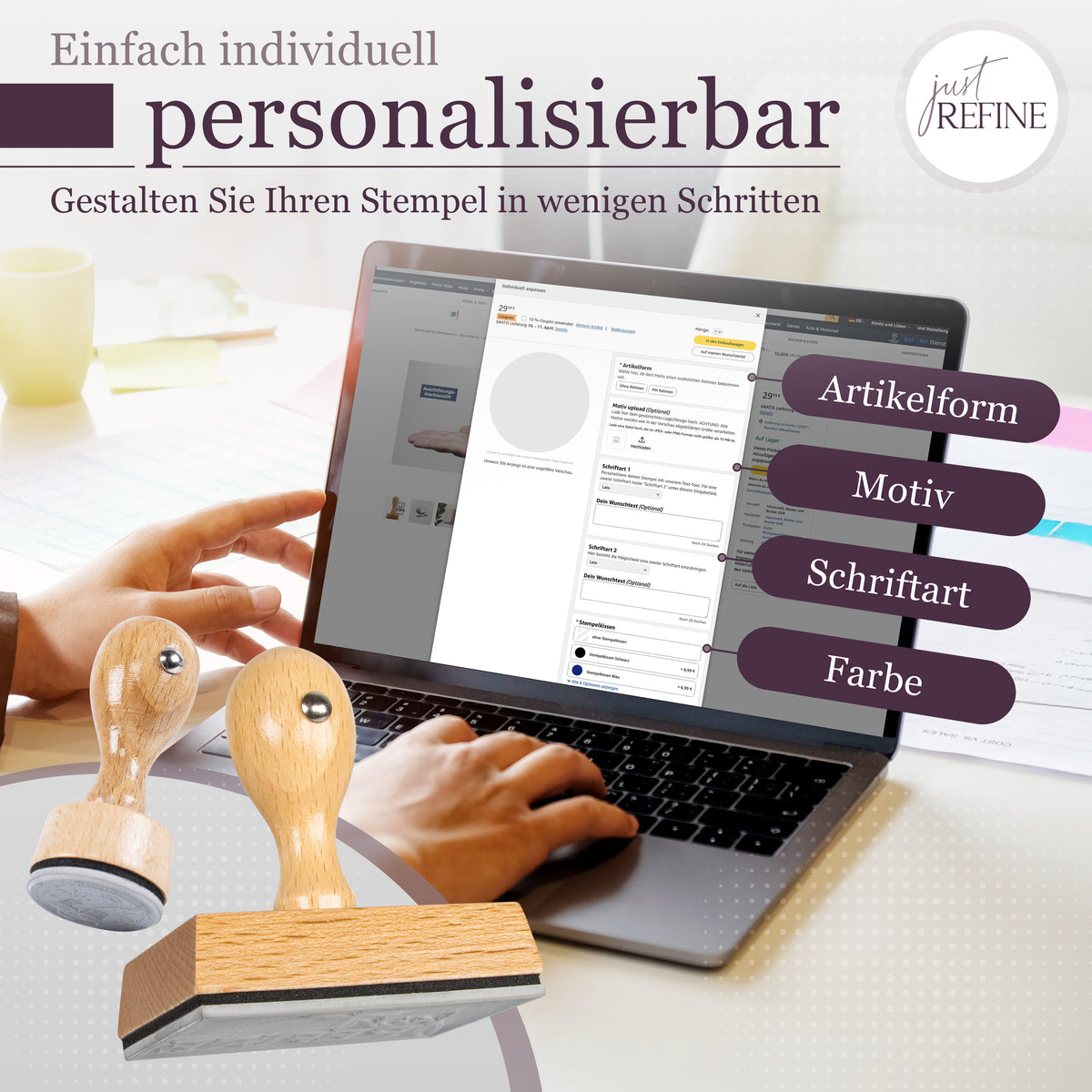Stempel mit eigenem Logo/Motiv - Just Refine