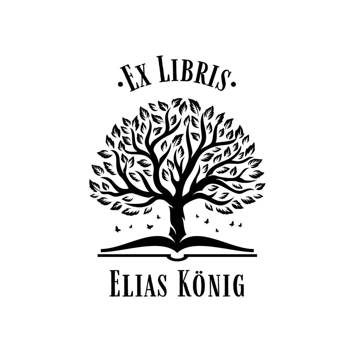 Ex Libris Bücher Stempel mit anpassbaren Namen - Modell 'Libri Signum' - Just Refine