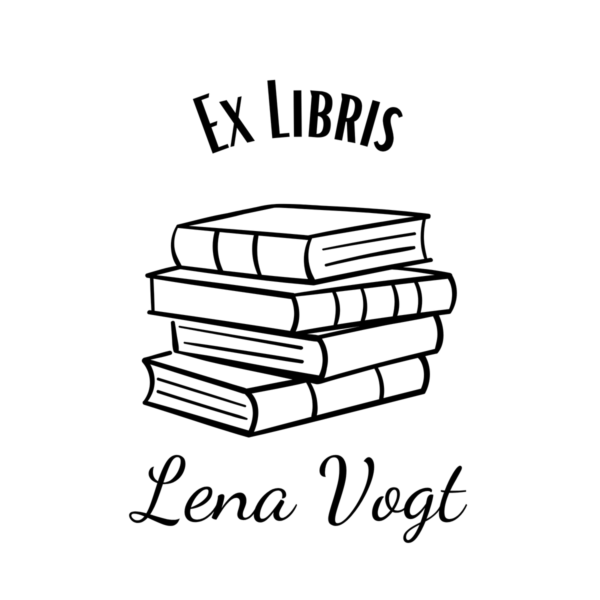 Ex Libris Bücher Stempel mit anpassbaren Namen - Modell 'Verbi Virtus' - Just Refine