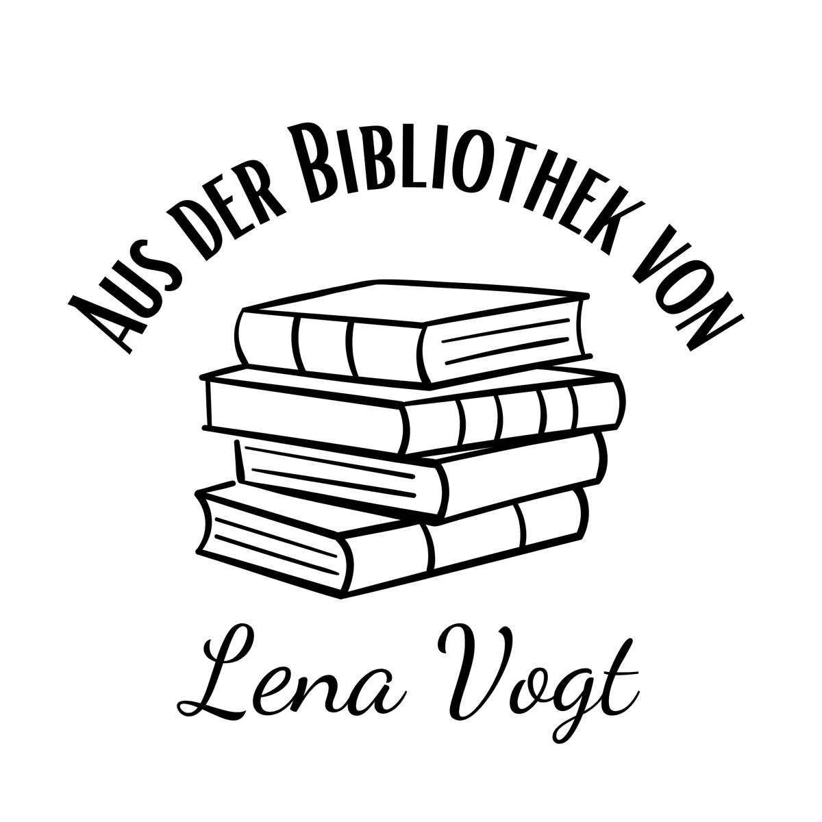 Ex Libris Bücher Stempel mit anpassbaren Namen - Modell 'Verbi Virtus' - Just Refine
